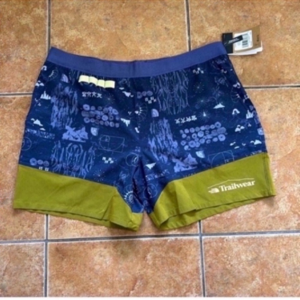The North Face Athletic Blue and Green Shorts